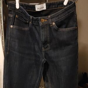 Women's Straight Leg Jeans - Dark Blue